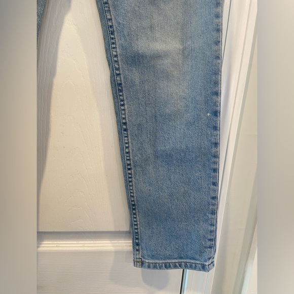 Everlane High Rise Straight Leg Light Wash Denim Jeans Distressed Zip Size 0 - Picture 3 of 12